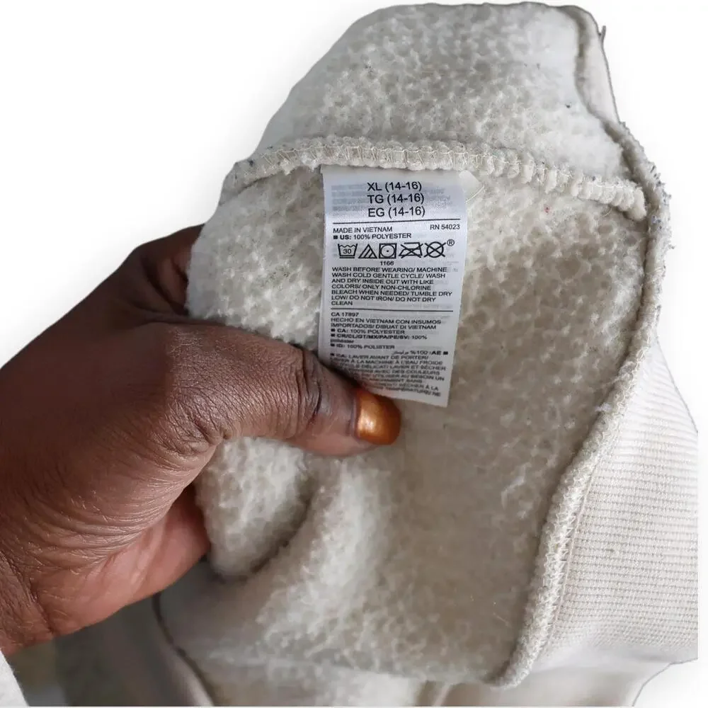 Old Navy Boys Cream Sherpa Fleece Hoodie XL